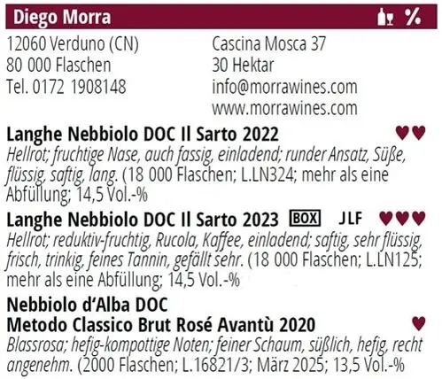 Langhe Nebbiolo IL SARTO MORRA Langhe Nebbiolo IL SARTO MORRA