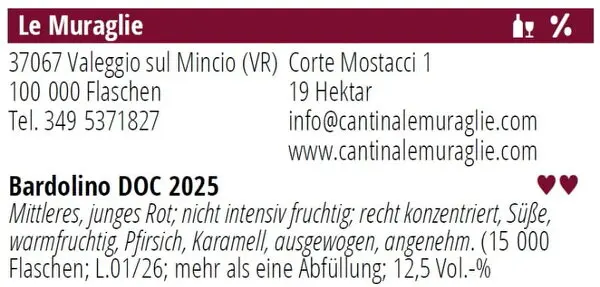 2025er Bardolino Le Muraglie