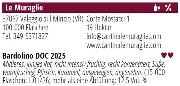 2025 Bardolino VICENTINI Le Muraglie 2025 Bardolino VICENTINI Le Muraglie